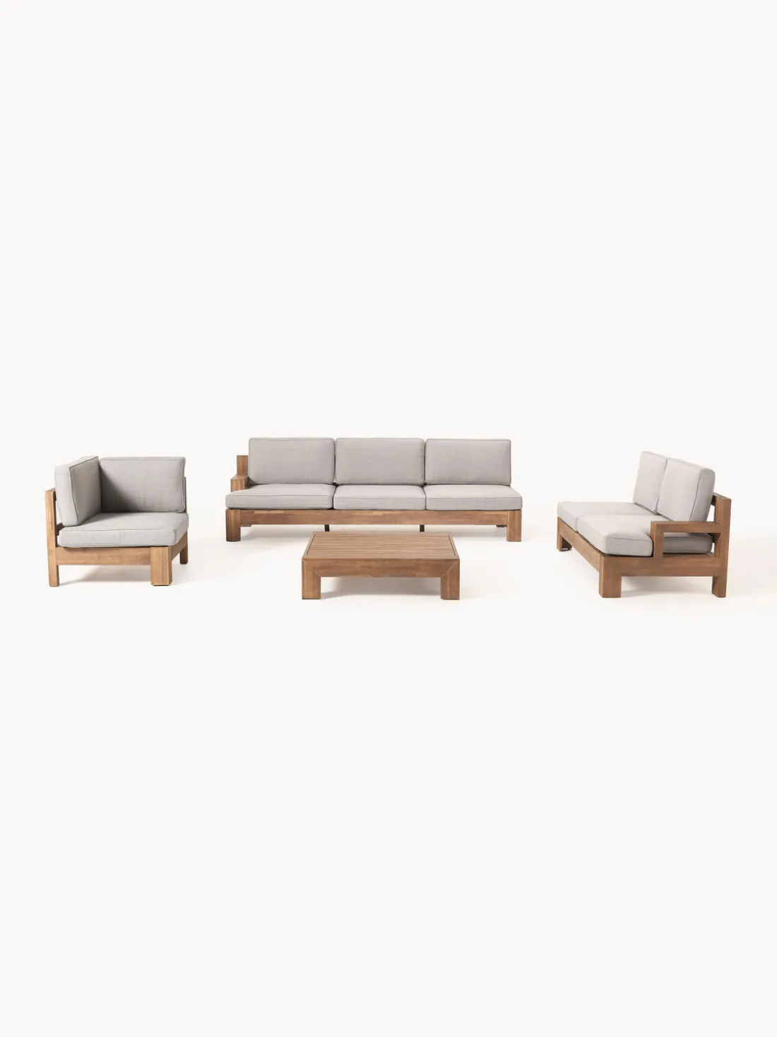 Set lounge para exterior de madera de acacia Joshua, 4 pzas.