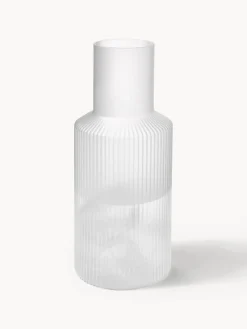 Set pequeño de jarra de agua soplada con vaso Ripple, 2 pzas.