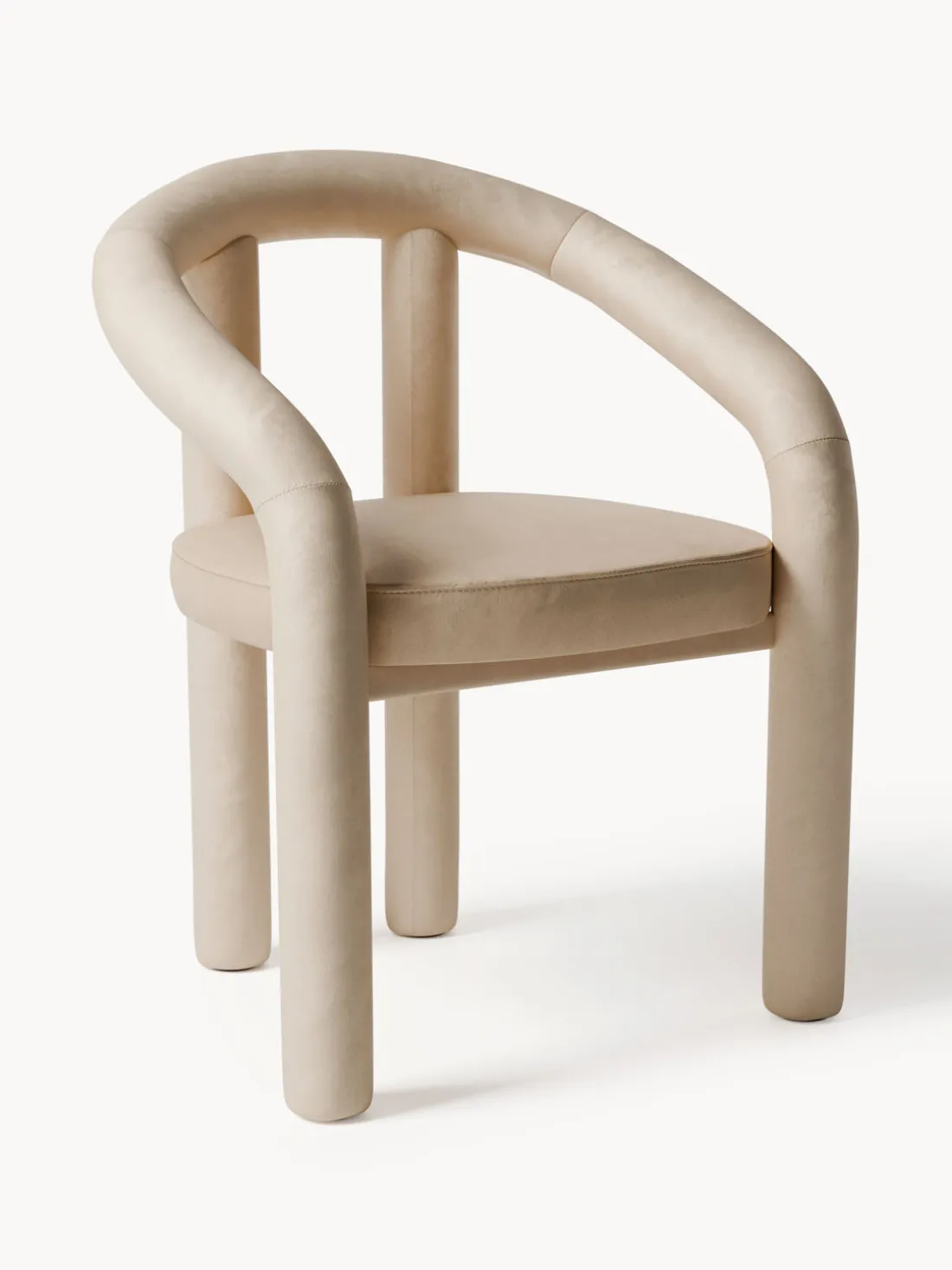 Silla con reposabrazos de terciopelo Calan