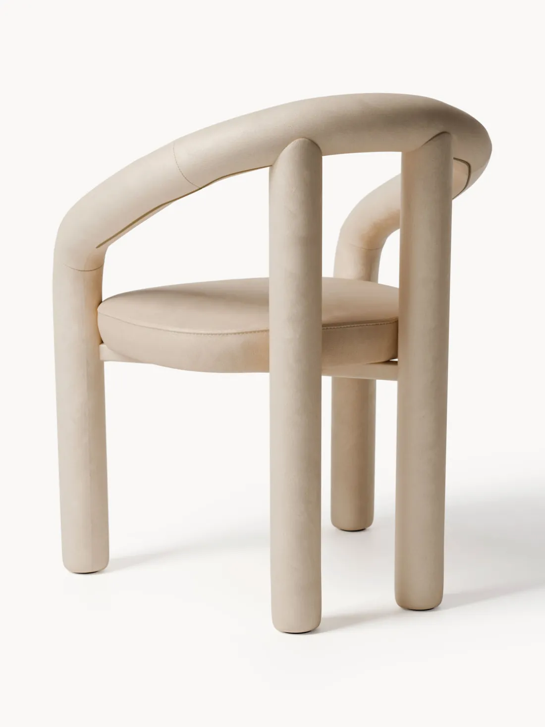 Silla con reposabrazos de terciopelo Calan