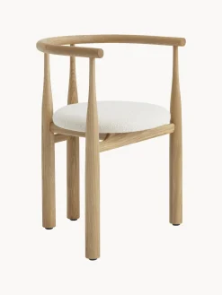 Silla con reposabrazos de madera de roble Bukowski