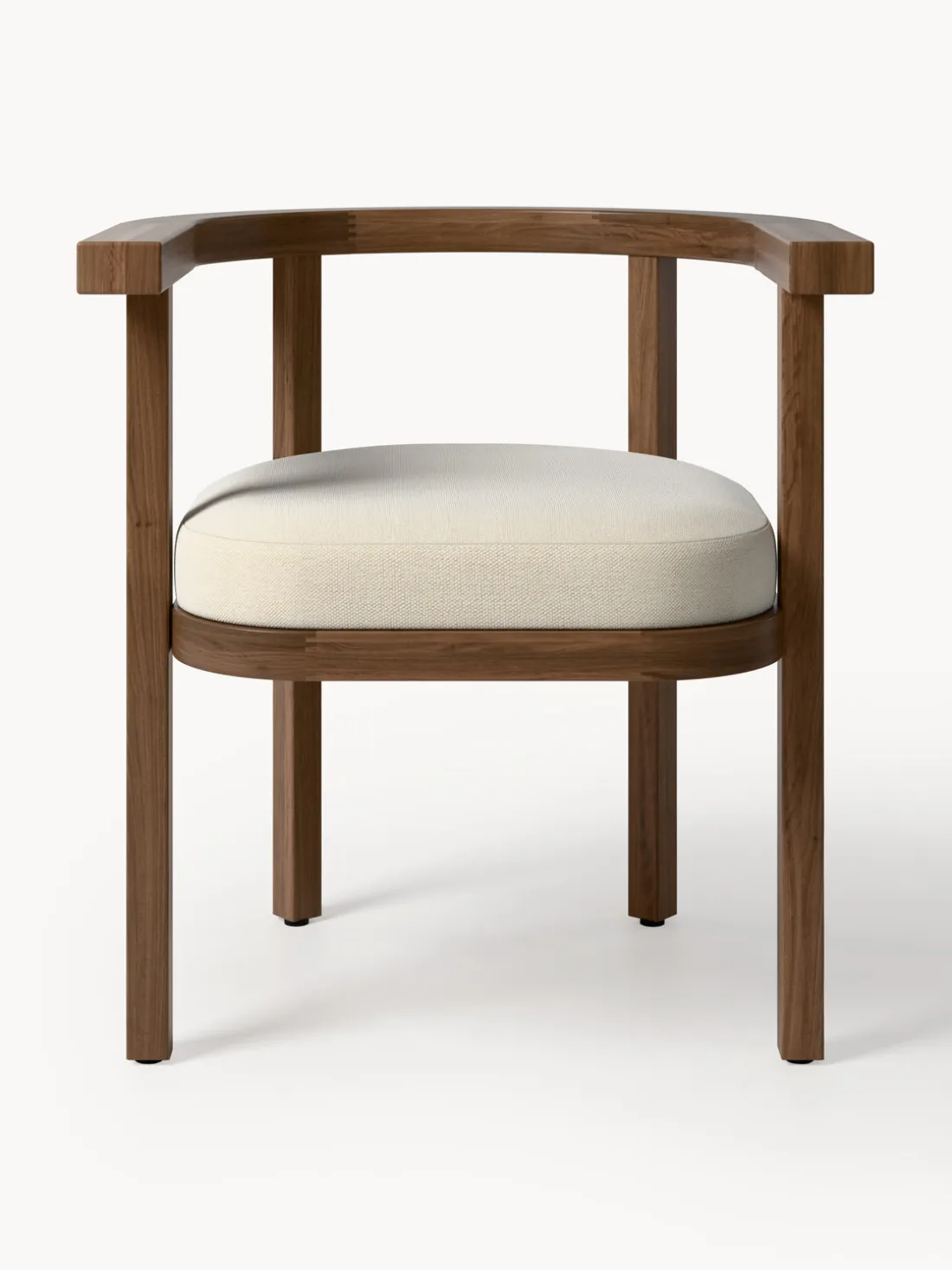 Silla con reposabrazos para exterior de madera de acacia Matheus, con cojín