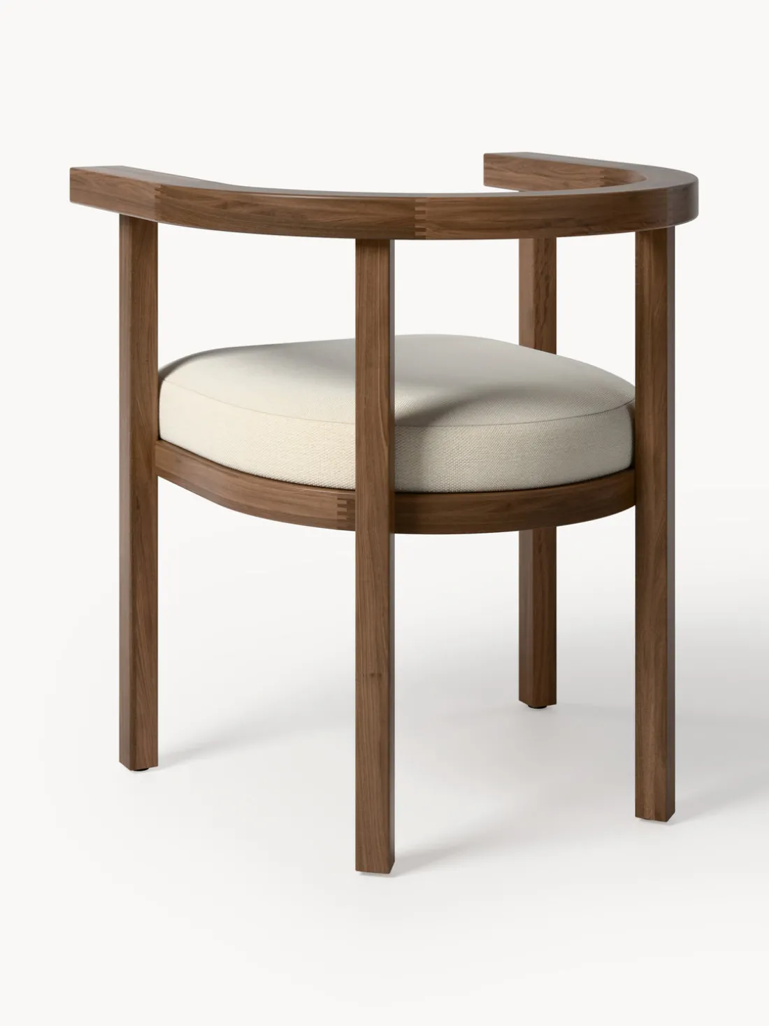 Silla con reposabrazos para exterior de madera de acacia Matheus, con cojín