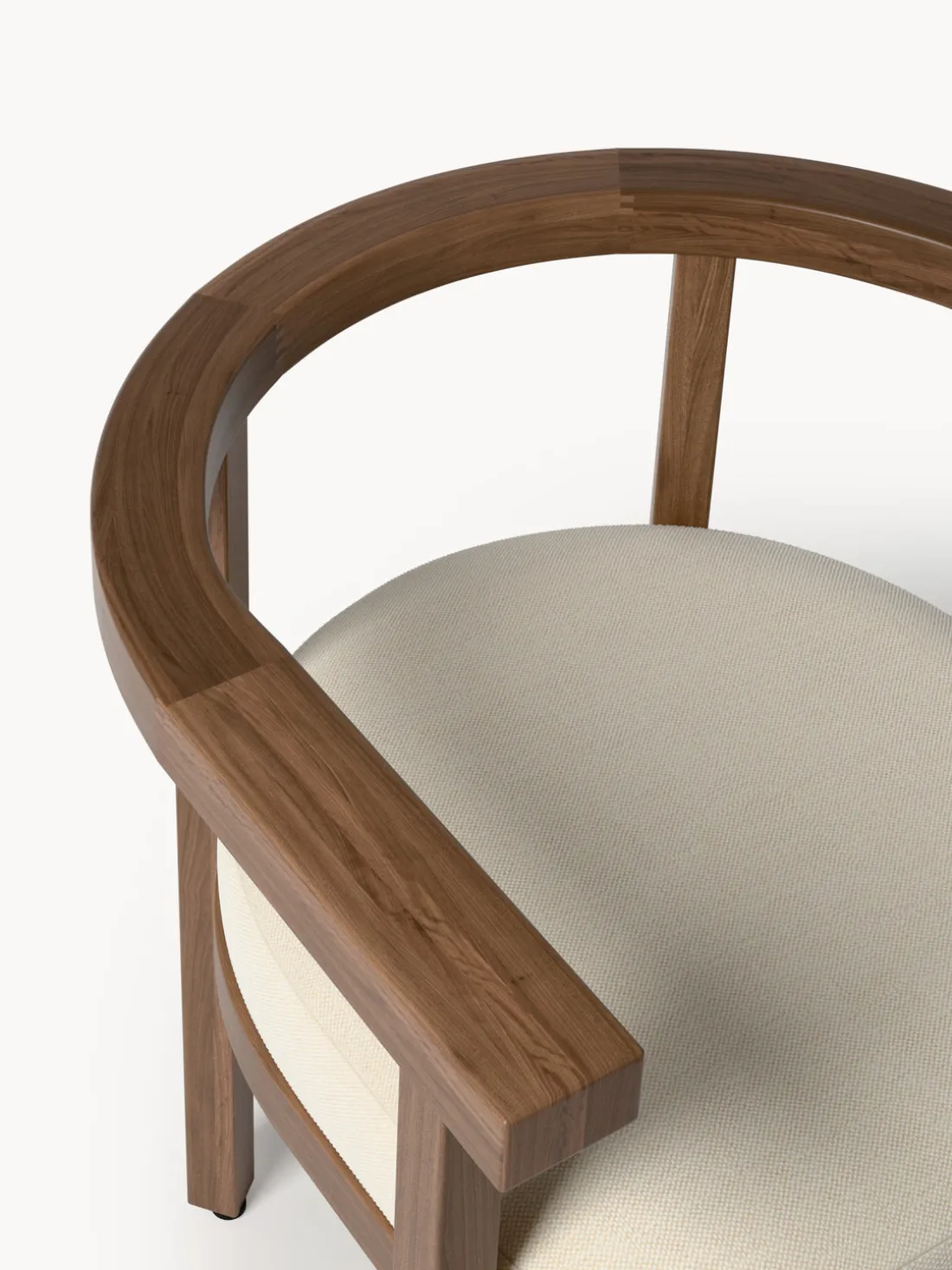 Silla con reposabrazos para exterior de madera de acacia Matheus, con cojín