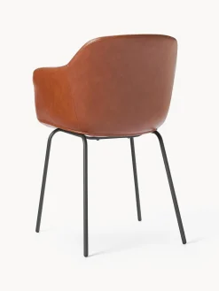 Silla de cuero sintético con reposabrazos Fiji