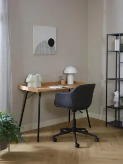 Silla de escritorio con asiento estrecho de cuero sintético Fiji