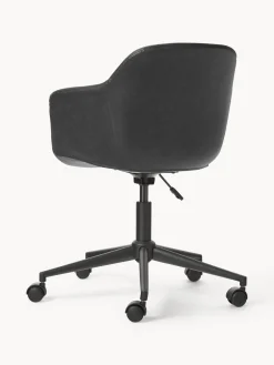 Silla de escritorio con asiento estrecho de cuero sintético Fiji