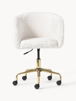 Silla de escritorio de borreguillo Emmie, altura regulable