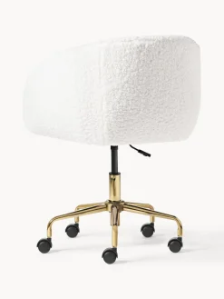 Silla de escritorio de borreguillo Emmie, altura regulable