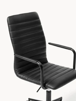 Silla de escritorio de cuero sintético Winslow, ajustable en altura