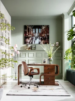 Silla de escritorio de cuero artificial Patron, altura regulable