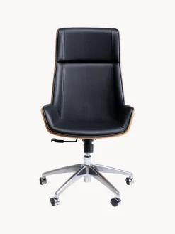 Silla de escritorio de cuero sintético Rouven, altura regulable