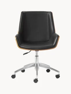 Silla de escritorio de cuero sintético Rouven, altura regulable