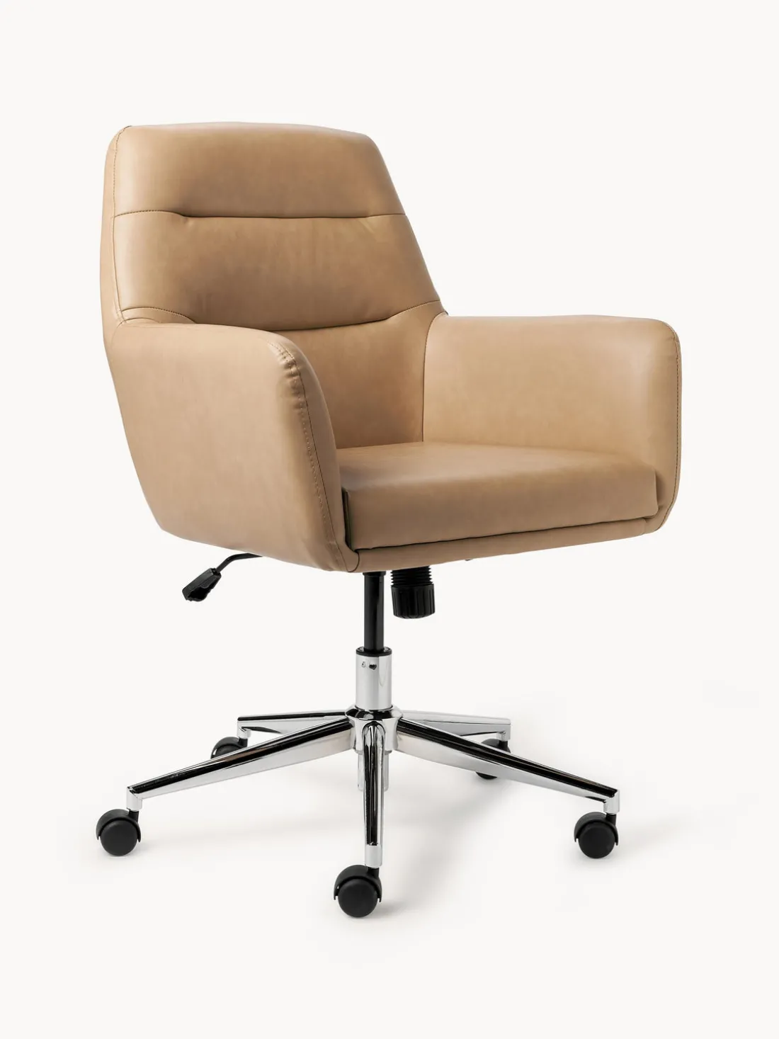 Silla de escritorio de piel sintética con reposabrazos Benson, altura regulable