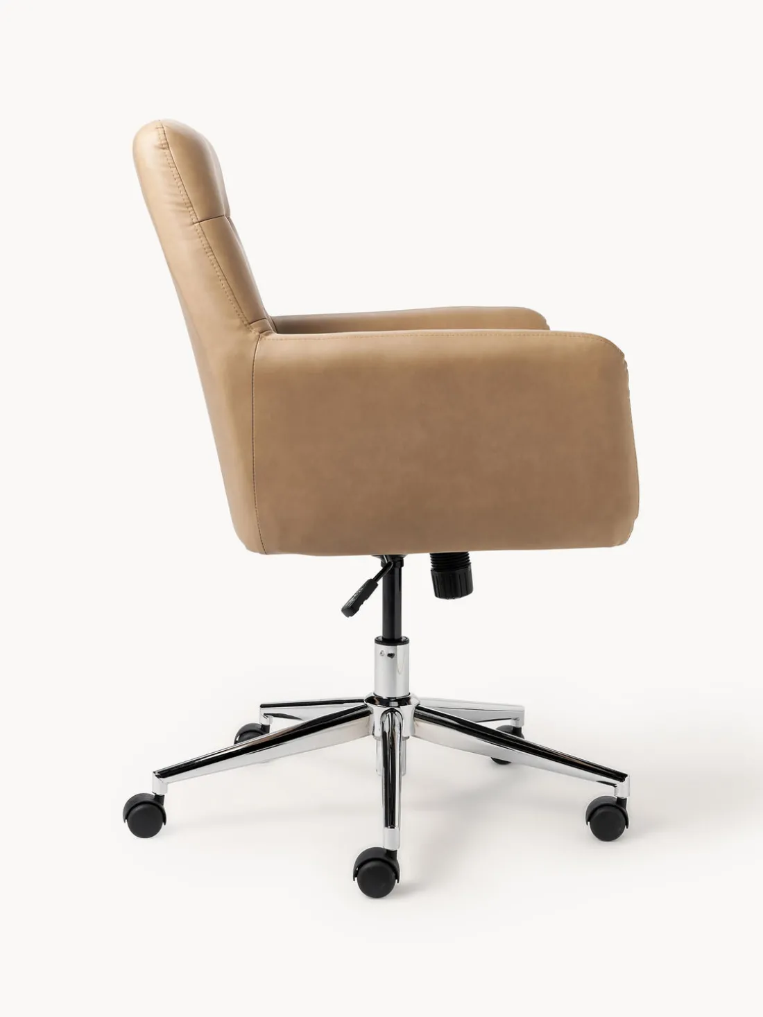 Silla de escritorio de piel sintética con reposabrazos Benson, altura regulable