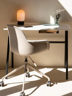 Silla de escritorio en tejido bouclé Albert, regulable en altura