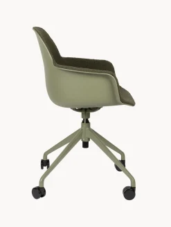 Silla de escritorio en tejido bouclé Albert, regulable en altura
