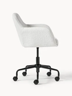 Silla de escritorio en tejido bouclé Lucie