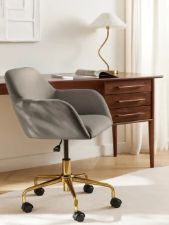 Silla de escritorio en terciopelo Lucie