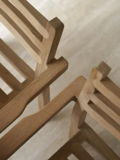 Silla de jardín apilable de madera de teca AH502