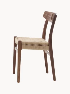 Silla de madera con asiento tejido a mano CH23