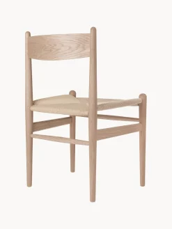 Silla de madera con asiento tejido a mano CH36