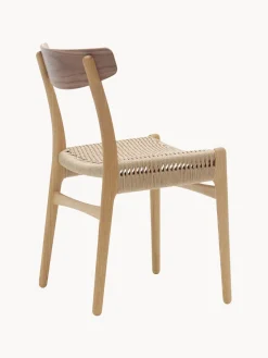 Silla de madera con asiento tejido a mano CH23