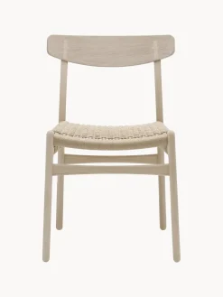 Silla de madera con asiento tejido a mano CH23
