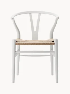Silla de madera con asiento tejido a mano CH24