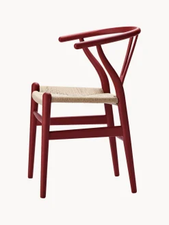 Silla de madera con asiento tejido a mano CH24