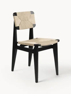 Silla de madera de roble con asiento trenzado C-Chair