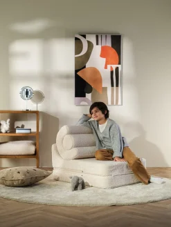 Silla infantil plegable artesanal de borreguillo Flipster