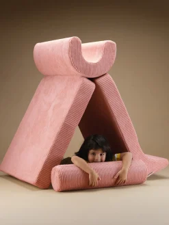 Silla infantil plegable artesanal de borreguillo Flipster