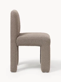 Silla tapizada en tejido bouclé Lukas