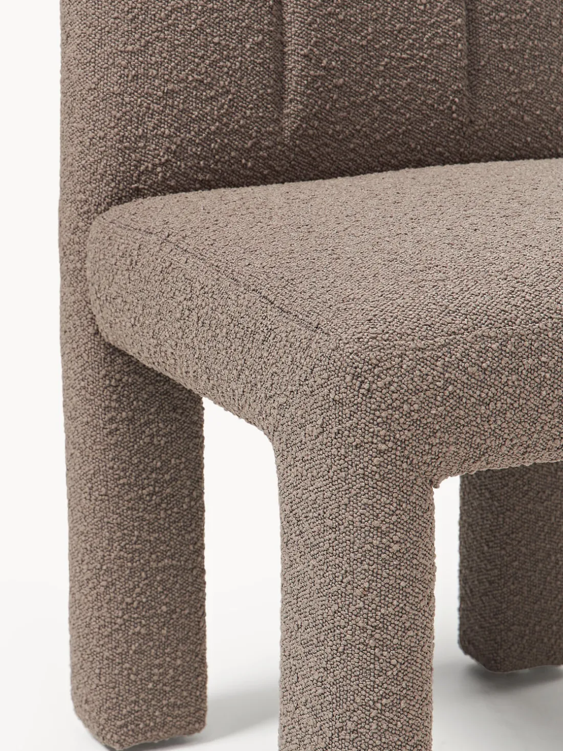 Silla tapizada en tejido bouclé Lukas