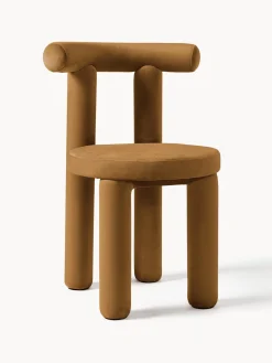 Silla tapizada en terciopelo Calan