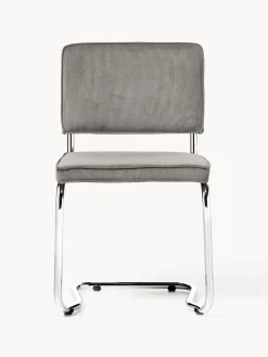 Sillas cantilever de pana Kink, 2 uds.