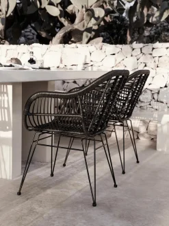 Sillas de ratán con reposabrazos Costa, 2 uds.