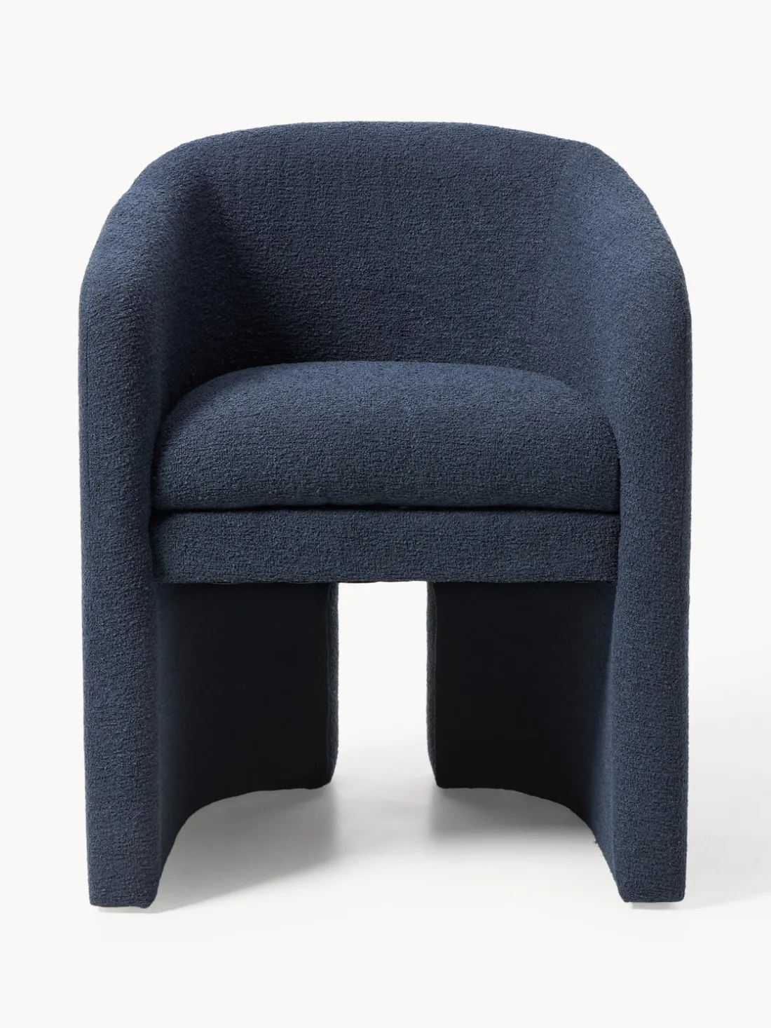 Sillón con reposabrazos en tejido bouclé Mairo