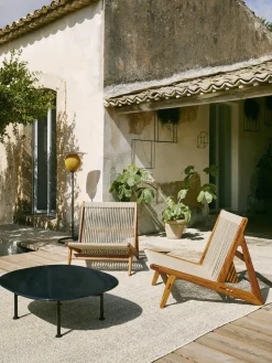 Sillón de exterior artesanal de madera de iroko MR01 Initial