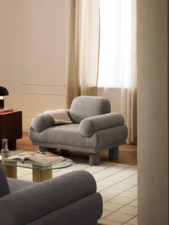 Sillón en tejido bouclé Lilo