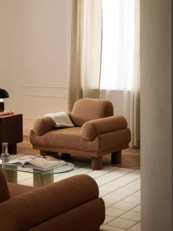 Sillón en tejido bouclé Lilo