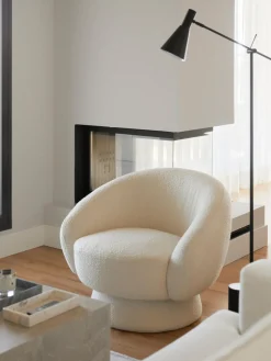 Sillón en tejido bouclé Ted