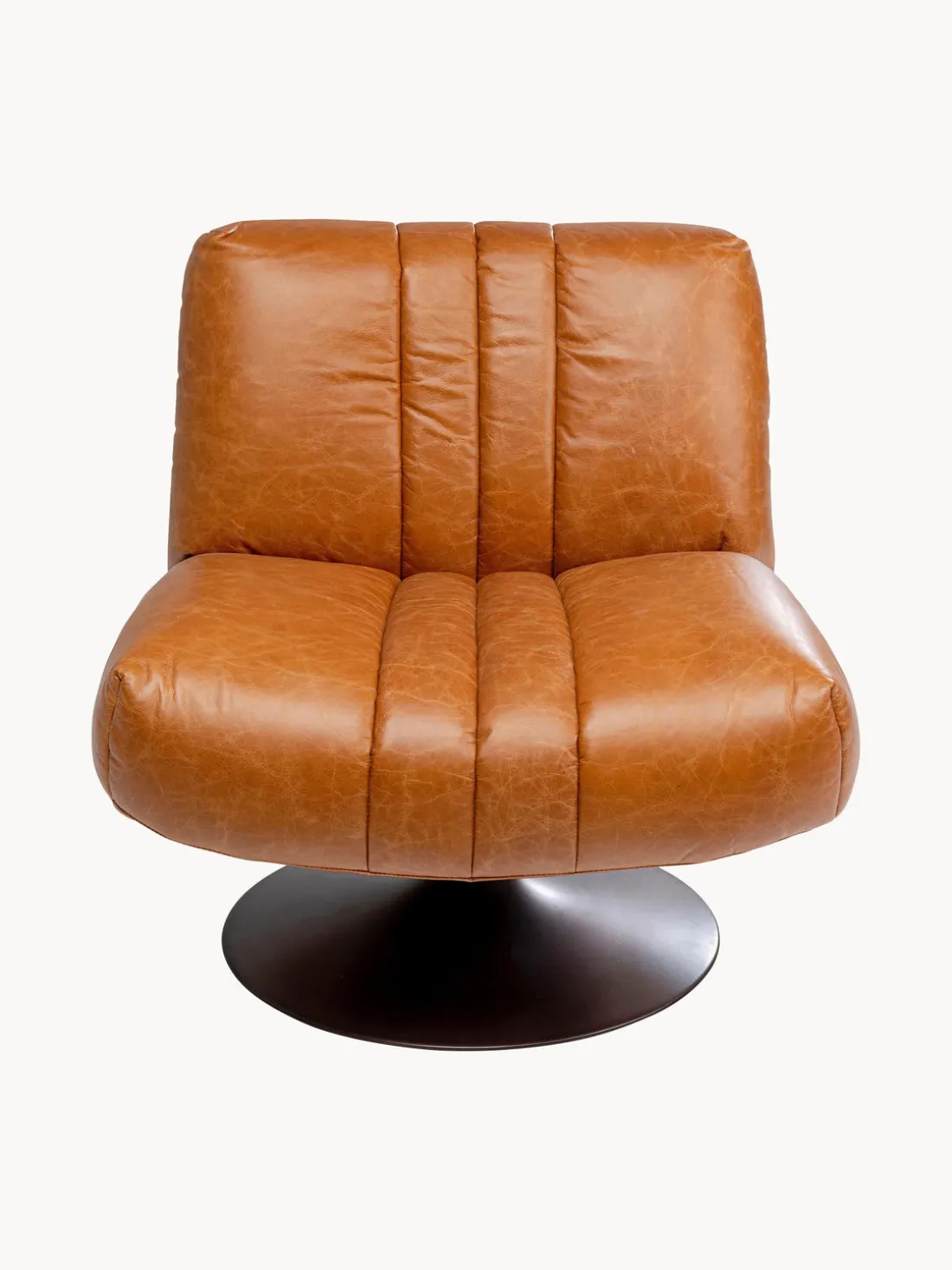 Sillón giratorio de cuero Napa