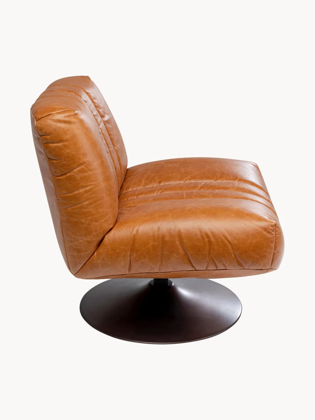 Sillón giratorio de cuero Napa