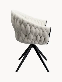 Sillón giratorio en tejido bouclé Dean