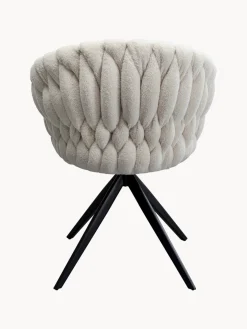 Sillón giratorio en tejido bouclé Dean