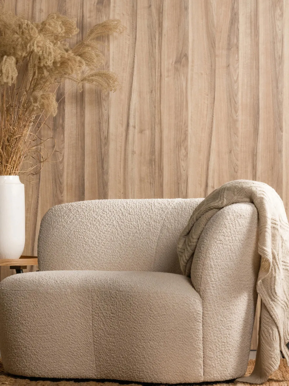 Sillón grande en tejido bouclé Sibylla