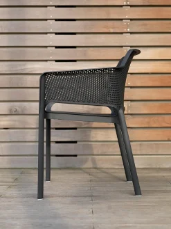 Sillones de jardín apilables con reposabrazos Net, 2 uds.