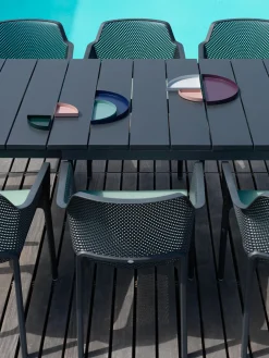 Sillones de jardín apilables con reposabrazos Net, 2 uds.